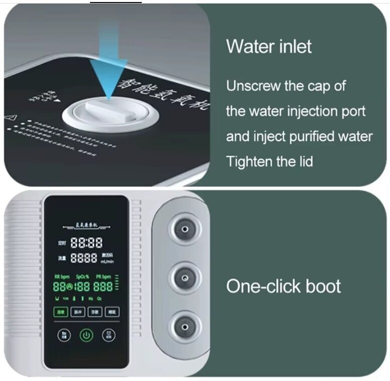 СМАРТ ИНХАЛАТОР ЗА ВОДОРОД И КИСЛОРОД / 600-1200 мл. газ в минута  / РЕМ технология / 100% разделяне на потока газ / Функция ВОДОРОДНА ВОДА / LCD Екран и сензорен контрол / 2 ГОД. ГАРАНЦИЯ