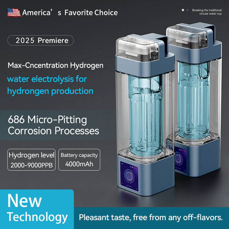 SMARTE WASSERSTOFFWASSERFLASCHE H2MEDICAL MAX bis zu 9000 ppb. / Funktion „STRUKTURIERTES WASSER“ / Option zur UV-Sterilisation / APP-STEUERUNG und großer Touchscreen / INHALATIONSFUNKTION / Selbstreinigungsprogramm / 2 Jahre Garantie